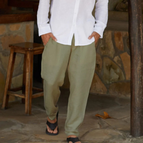 Custom Men's Lightweight Premium Linen Trousers Manufacturer | Linenwind