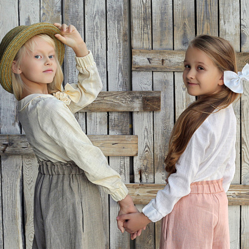 Custom Girls' Soft Breathable Wide-Leg Linen Pants  Manufacturer | Linenwind