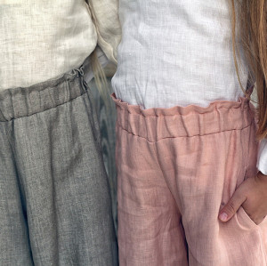Custom Girls' Soft Breathable Wide-Leg Linen Pants  Manufacturer | Linenwind