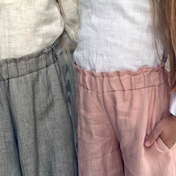 Custom Girls' Soft Breathable Wide-Leg Linen Pants  Manufacturer | Linenwind