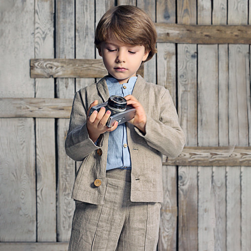Custom Kids' Stand Collar Linen Shirt Manufacturer | Linenwind