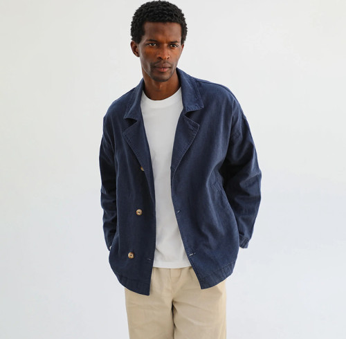 Men Linen Blend Overshirt | Lightweight Casual Outerwear