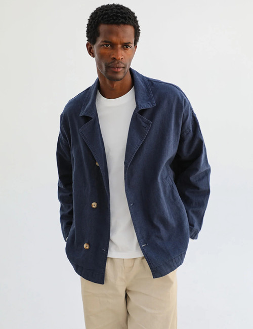 Men Linen Blend Overshirt | Lightweight Casual Outerwear