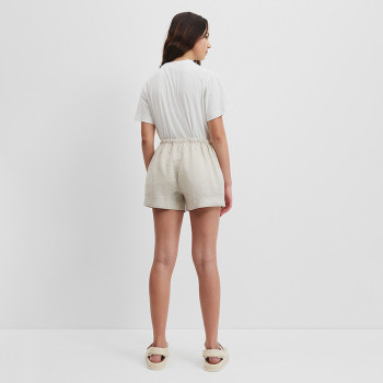 Custom Girls' Natural White Linen Drawstring Shorts Manufacturer | Linenwind