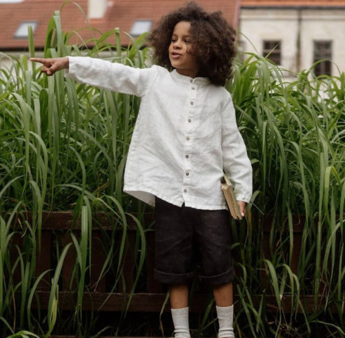 Custom Girls’Short Sleeve Linen Shirt Manufacturer | Linenwind