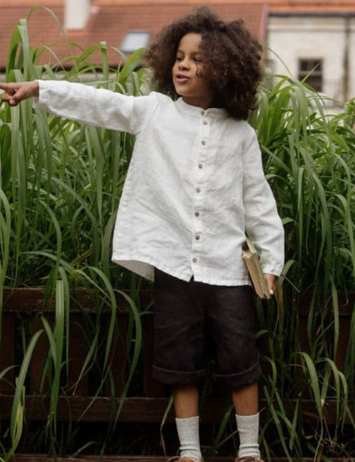 Custom Girls’Short Sleeve Linen Shirt Manufacturer | Linenwind