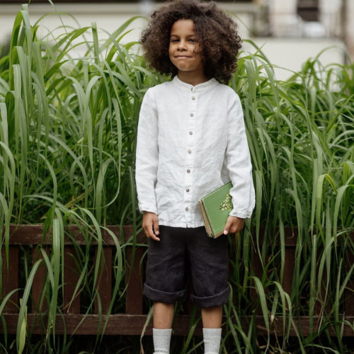 Custom Girls’Short Sleeve Linen Shirt Manufacturer | Linenwind