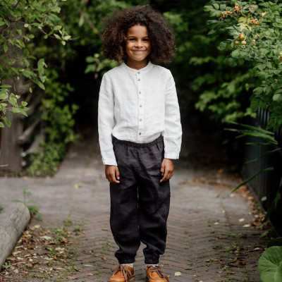 Custom Girls’Short Sleeve Linen Shirt Manufacturer | Linenwind