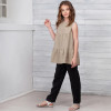 Custom Girls Sleeveless Tiered Ruffle Linen Top Manufacturer | Linenwind