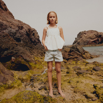 Custom Girls’White Linen Camisole Top Manufacturer | Linenwind