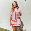 Custom Women’s Sun Embroidery Linen Short Sleeve Shirt Manufacturer | Linenwind