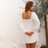 Custom Women’s Long Sleeve Square Neck Linen Mini Dress Manufacturer | Linenwind