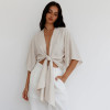Custom Women’s Tie-Front Short Sleeve Linen Blouse Manufacturer | Linenwind