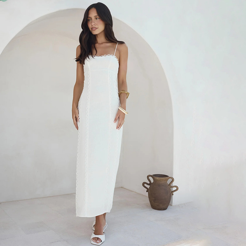 Linen Maxi Dress with Side Slit Manufacturer