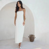 Custom Women’s White Linen Maxi Dress with Side Slit Manufacturer | Linenwind