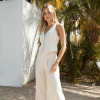 Custom Women Sustainable Natural White Linen Vest Manufacturers | Linenwind