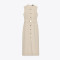 Custom Women Sleeveless Beige Resort-Style Casual Linen Maxi Dress Manufacturer