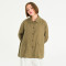 Custom Women Khaki Oversized Linen Shirt Style Jacket Manufacturer