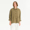 Custom Women Khaki Oversized Linen Shirt Style Jacket Manufacturer