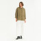 Custom Women Khaki Oversized Linen Shirt Style Jacket Manufacturer
