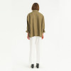 Custom Women Khaki Oversized Linen Shirt Style Jacket Manufacturer