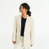 Custom Women Beige Breathable Linen Blazer Manufacturer