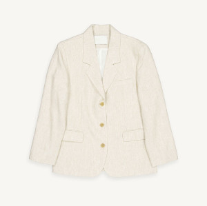 Custom Women Beige Breathable Linen Blazer Manufacturer