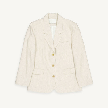 Custom Women Beige Breathable Linen Blazer Manufacturer