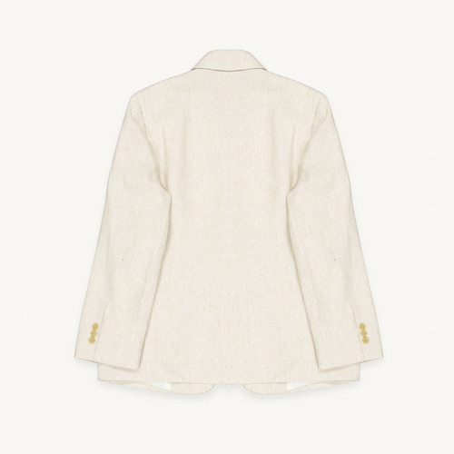 Custom Women Beige Breathable Linen Blazer Manufacturer