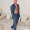Custom Men Breathable Long-Sleeve Shirt & Pants Linen Pajama Set Manufacturer