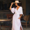 Custom White Linen Maxi Dress Manufacturer for Resort & Vacationwear Brands