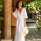 Custom White Linen Maxi Dress Manufacturer for Resort & Vacationwear Brands