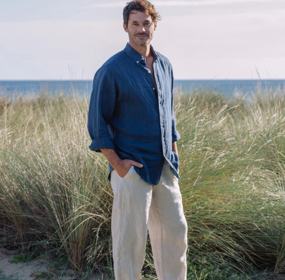 Custom Classic Casual Men Linen Long Sleeve Shirt Manufacturer