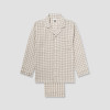 Factory Custom Men Beige Plaid Linen Pajama Set Manufacturer