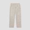 Factory Custom Men Beige Plaid Linen Pajama Set Manufacturer