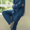 Supplier Custom Men Dark Blue Linen Pajama Set Manufacturer