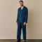 Supplier Custom Men Dark Blue Linen Pajama Set Manufacturer