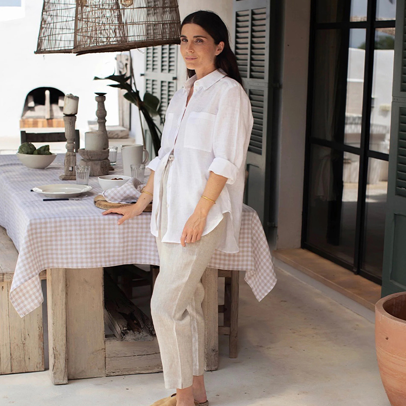 Elastic Waist Linen Pants