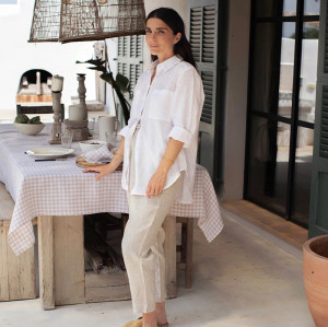 China Factory Wholesale Women Loose Fit Casual Linen Long Sleeve Shirt Manufacturer