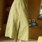 China Factory Custom Women Olive Green High Waisted Linen Skirt Manufacturer