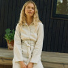 Custom Sustainable Women Long-Sleeve Linen Shirt Dress Manufacturer