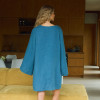 Custom Women Wide-Sleeve Loose Linen Mini Dress Manufacturer