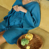 Custom Women Wide-Sleeve Loose Linen Mini Dress Manufacturer