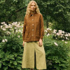 Custom Women Classic Brown Linen Blazer Manufacturer