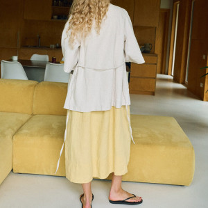 Factory Custom Light Beige Linen Overshirt with Half Sleeves Manufacturer