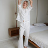Custom Women Linen Loungewear Set with Lace Trim Manufacturer