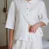 Custom Women Linen Loungewear Set with Lace Trim Manufacturer