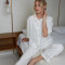 Custom Women Linen Loungewear Set with Lace Trim Manufacturer