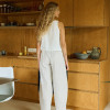 Factory Custom High-Waisted Linen Wide-Leg Pants Manufacturer