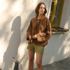 Wholesale Custom Brown Linen Blazer with Tie-Front Closure Manufacturer